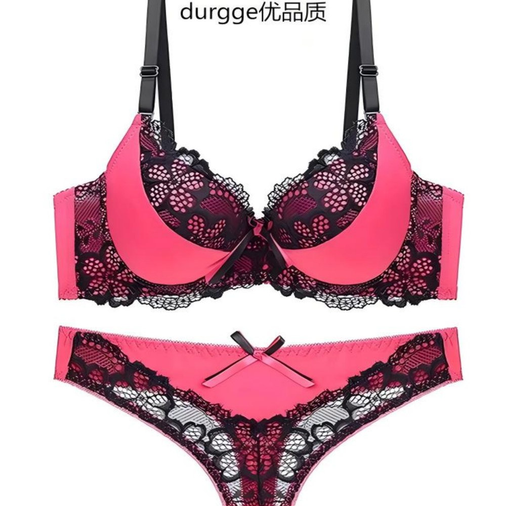 日本durgge薄模杯蕾丝聚拢有钢圈性感文胸套装时尚定型内衣女胸罩