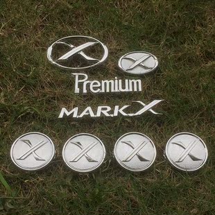 丰田锐志改装X标志 10-16款锐志方向盘X标轮毂盖 MARKX后尾箱车标
