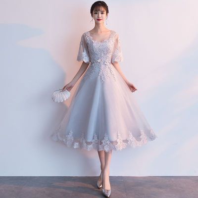 宴会晚礼服女小个子显瘦