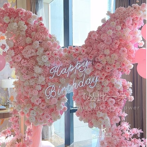 爱心铁艺仿真玫瑰花墙求婚装饰