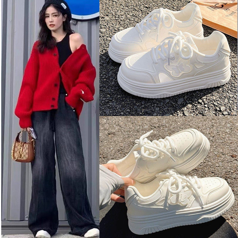 以爱为营郑书意白鹿同款小众设计星星小白鞋厚底百搭休闲运动板鞋