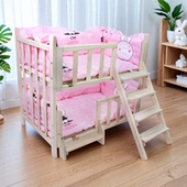 狗窝狗床实木宠物床双层床上下铺原木宠物床猫窝猫床泰迪床比熊床