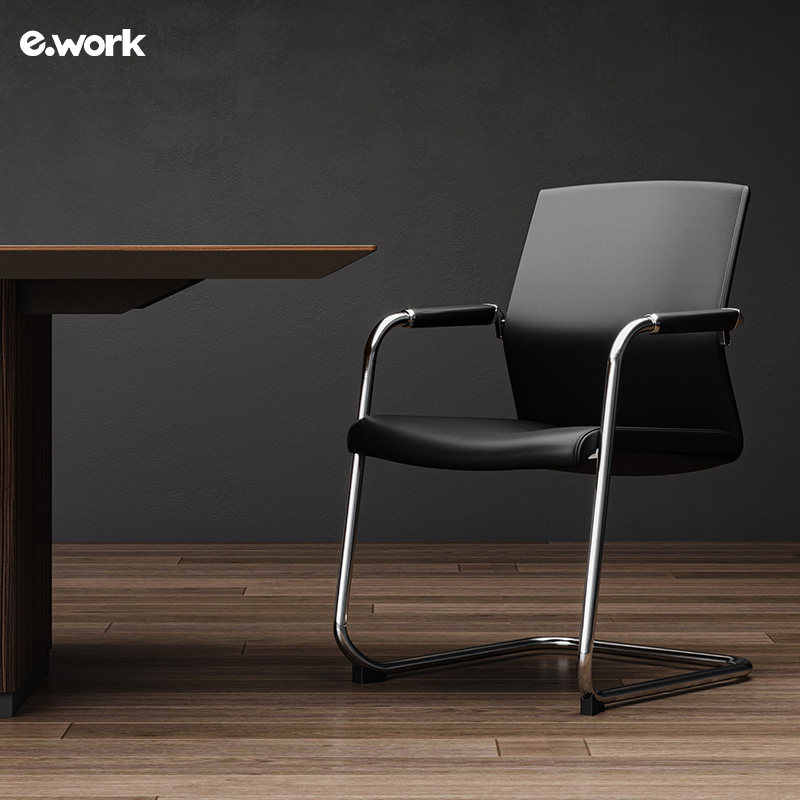 ework办公室会议椅会客电脑椅简约办公椅皮椅洽谈椅子带靠背扶手