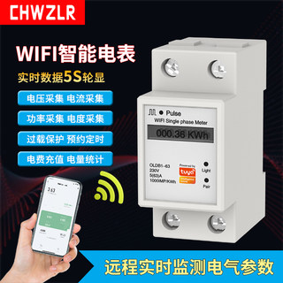 220V单相智能数显电表涂鸦wifi电量计度器出租房公寓电子式电能表