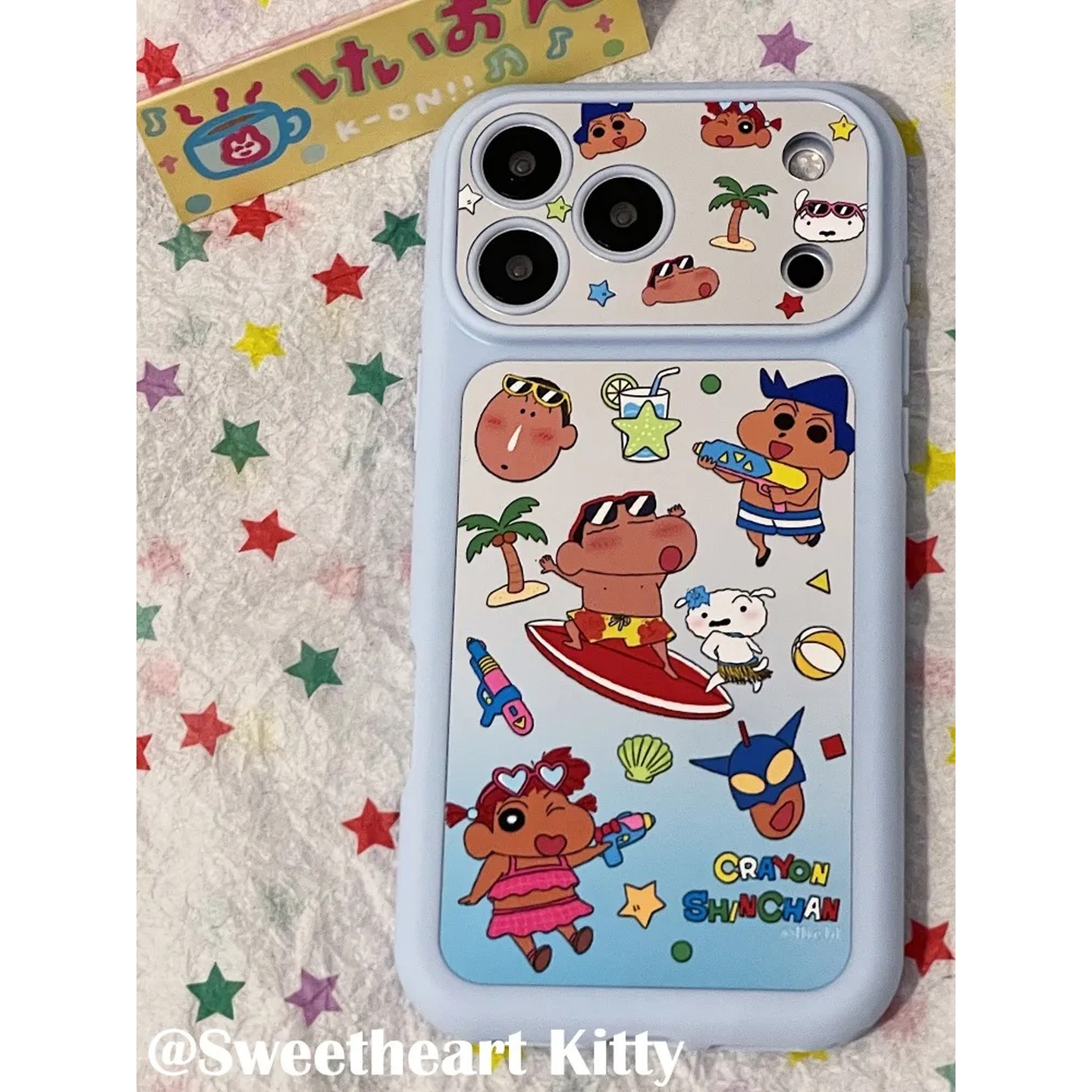 蓝色沙滩黑皮蜡笔小新简约ins手机壳17promax保护iphone15女iPhone16pro双层iphone16卡通iPhone17苹果15pro