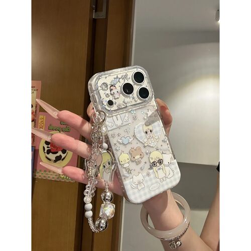 xx.蓝色格子爱心野有简约ins手机壳17promax保护iphone15女iPhone16pro双层iphone16卡通iPhone17苹果15pro