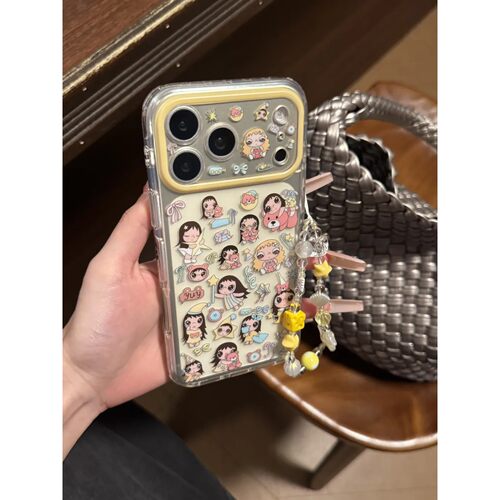 磨砂透黄满屏小玉可爱1简约ins手机壳17promax保护iphone15女iPhone16pro双层iphone16卡通iPhone17苹果15pro