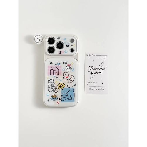 滴胶线条猫咪插画简约ins手机壳17promax保护iphone15女iPhone16pro双层iphone16卡通iPhone17苹果15pro
