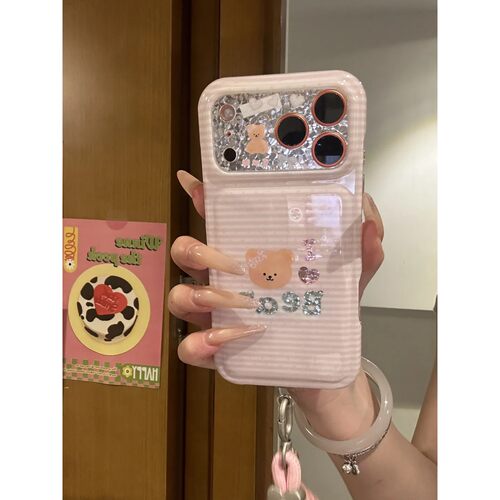 凡.手拎钻石小熊包包简约ins手机壳17promax保护iphone15女iPhone16pro双层iphone16卡通iPhone17苹果15pro