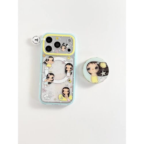贝壳长发小玉简约ins手机壳17promax保护iphone15女iPhone16pro双层iphone16卡通iPhone17苹果15pro