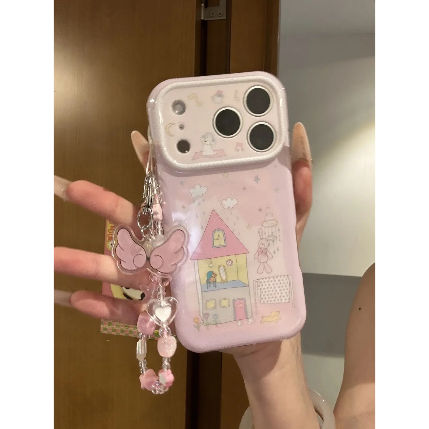 磁吸粉色风铃垂耳兔小简约ins手机壳17promax保护iphone15女iPhone16pro双层iphone16卡通iPhone17苹果15pro