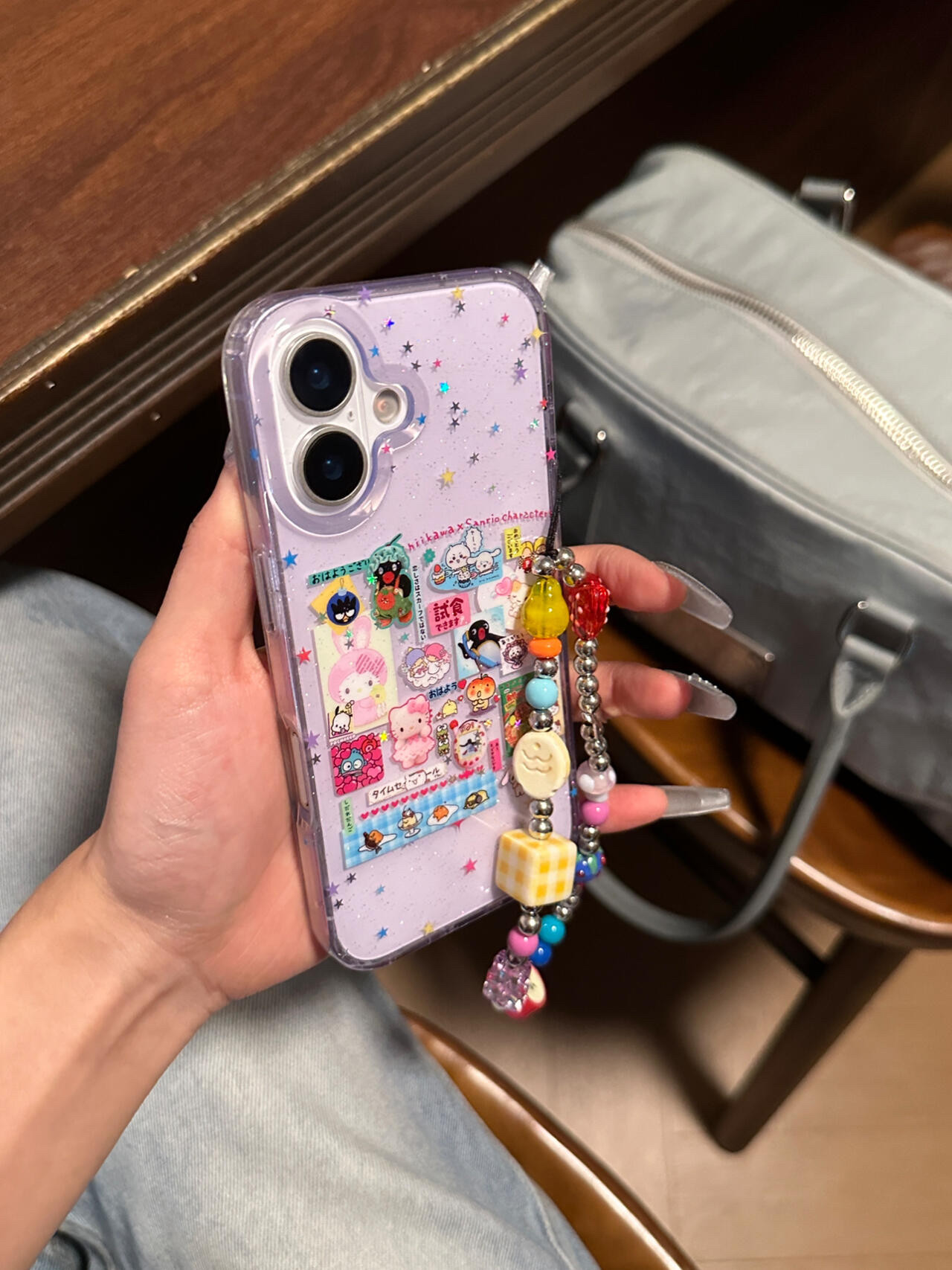 大孔透紫色企鹅贴图手机壳适用18promax18proiPhone16防摔15ProMax苹果15可爱iPhone16promax防摔韩系14软