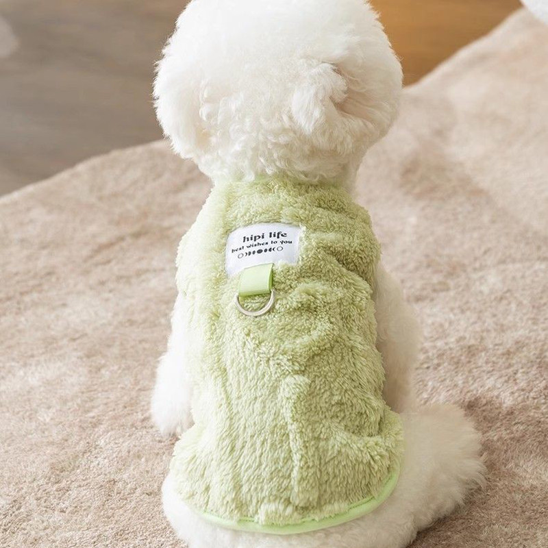 可牵引小狗狗衣服秋冬装泰迪猫咪小型犬棉衣加绒保暖防掉毛两脚衣