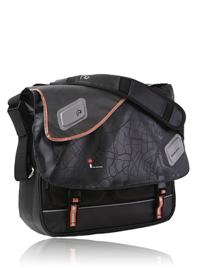 清库 BOBLBEE宝宝贝 黑色时尚休闲电脑包 东京信使 16寸单肩包