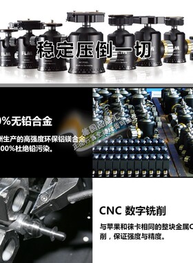 实体 德国FLM孚勒姆产品零配件合集一云台系列 铝镁合金球型云台