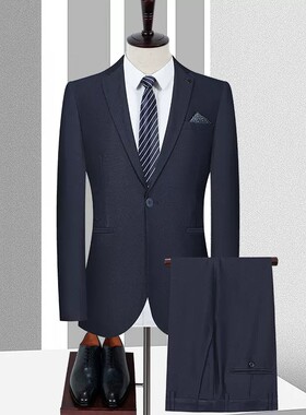 秋季男士商务深蓝标准西服套装