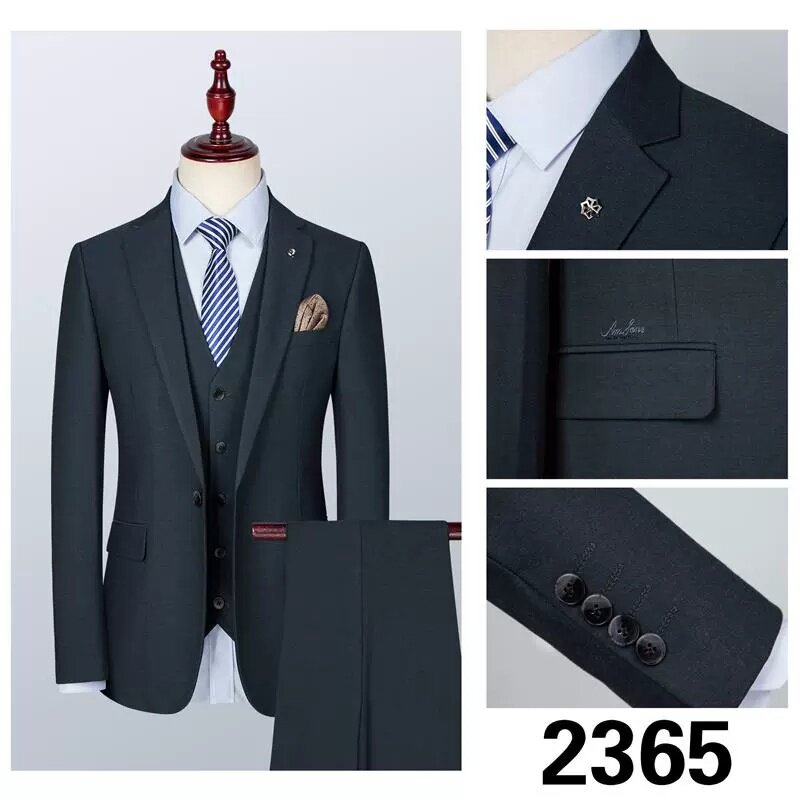 正装新款西服套装深蓝色舒适