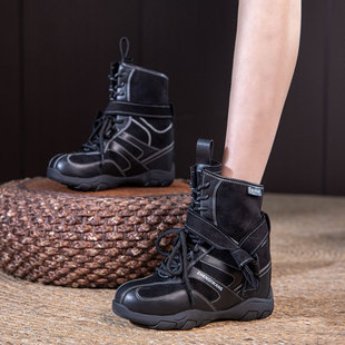 震地王高跟12CM马丁靴女2025秋季 单靴厚底内增高复古美拉德短靴潮