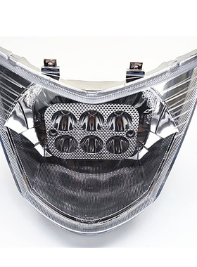 助力踏板车摩托车GY6通用12伏鬼火一代LED车灯壳前大灯总成方灯泡