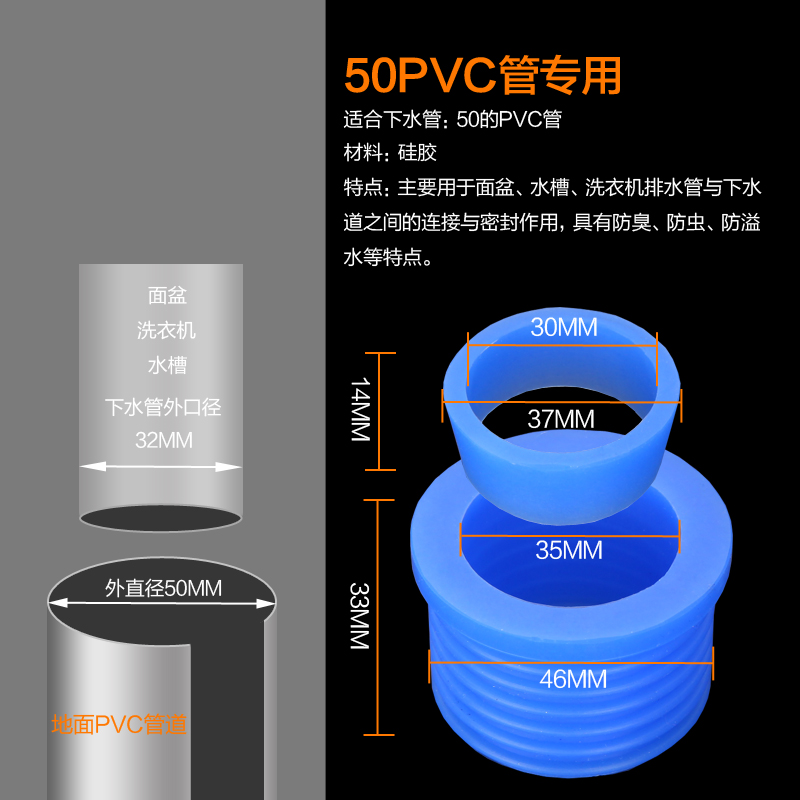 加厚硅胶材 密封圈 防臭防反味防溢水