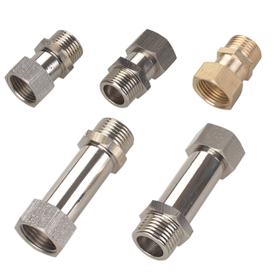 4分内外丝活接直接管古全铜双内