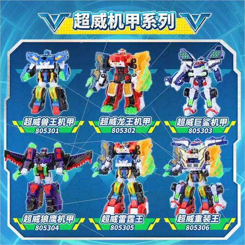 新品迷你特工队玩具超威能量变形六合体重装王机甲器人超微金刚