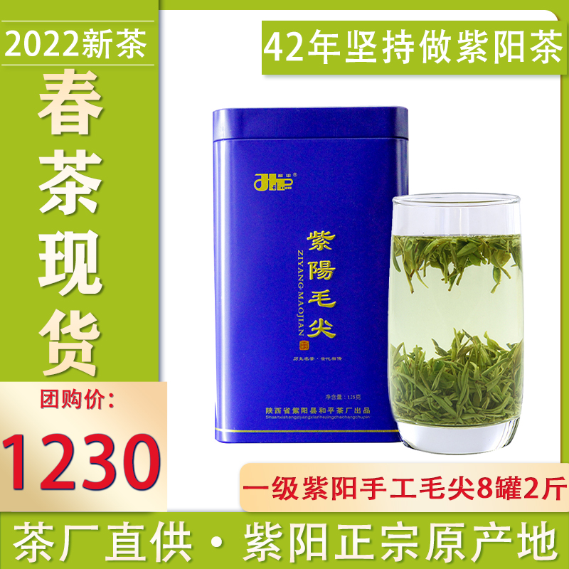 2022新茶春茶一级绿茶明前紫阳毛尖茶叶紫阳富硒茶产区团购2斤