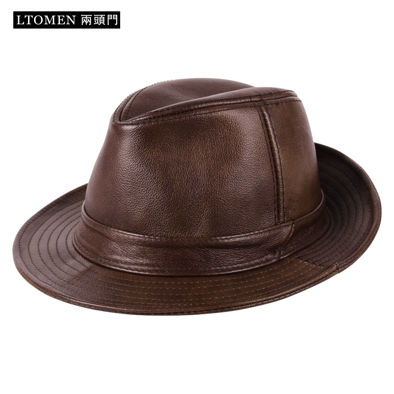 两头门牛皮上海滩大亨爵士帽子