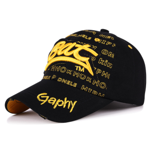 立体刺绣BAT贴补遮阳帽女士户外太阳帽子 破洞棒球帽男士 春季 新款