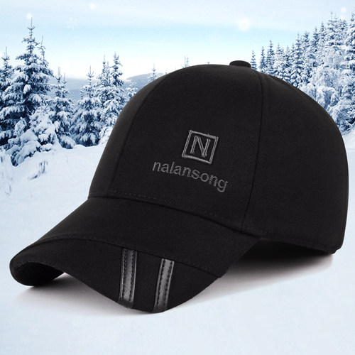 中老年男士休闲帽子加厚保暖毛呢