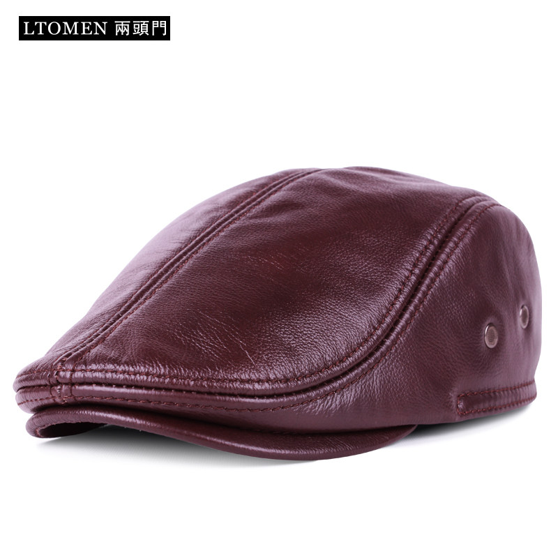 真皮帽子秋冬季男士保暖夹棉护耳