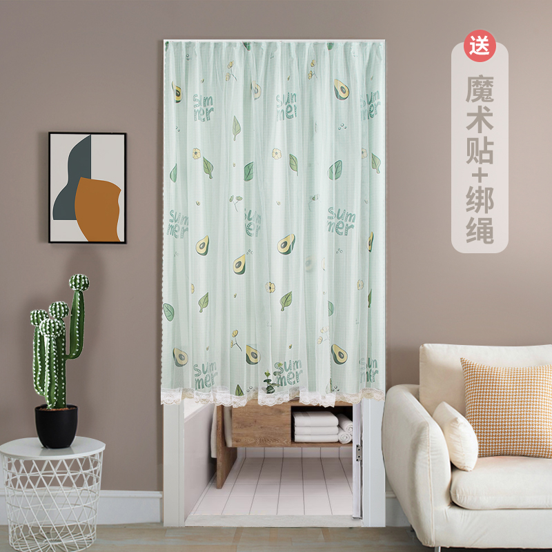 魔术贴门帘免打孔厨房卧室隐私