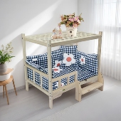 宠物床狗狗窝带顶狗床实木猫床泰迪床法牛床金毛床柯基狗窝通用