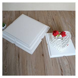 6/8/10/12寸白色三合一蛋糕盒底托 覆膜厚底托三合一烘焙纸质底托