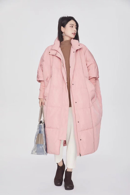 CSJR原创年货购25冬季新款时尚百搭针织袖宽松长款加厚羽绒80079