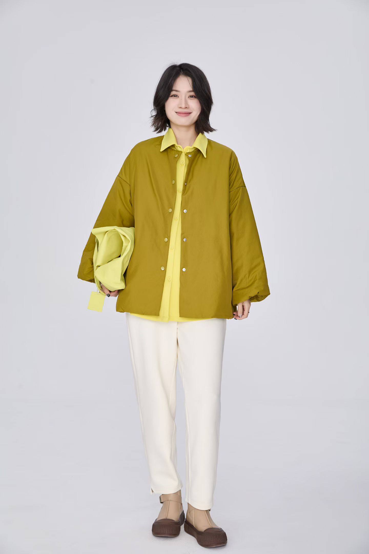 ZBY2025秋冬新款时尚百搭大码宽松系列薄款棉服夹克外套女3491