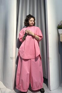 ZBY2026年春夏新款 休闲百搭宽松显瘦短袖 立领棉布衬衫 女672 时尚