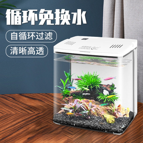 桌面鱼缸强劲过滤免换水
