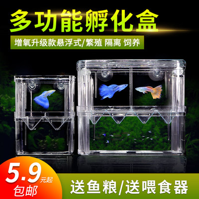 孔雀鱼繁殖盒孵化盒双层自浮式幼鱼卵孵化器产房斗鱼隔离盒特大号 虎窝淘