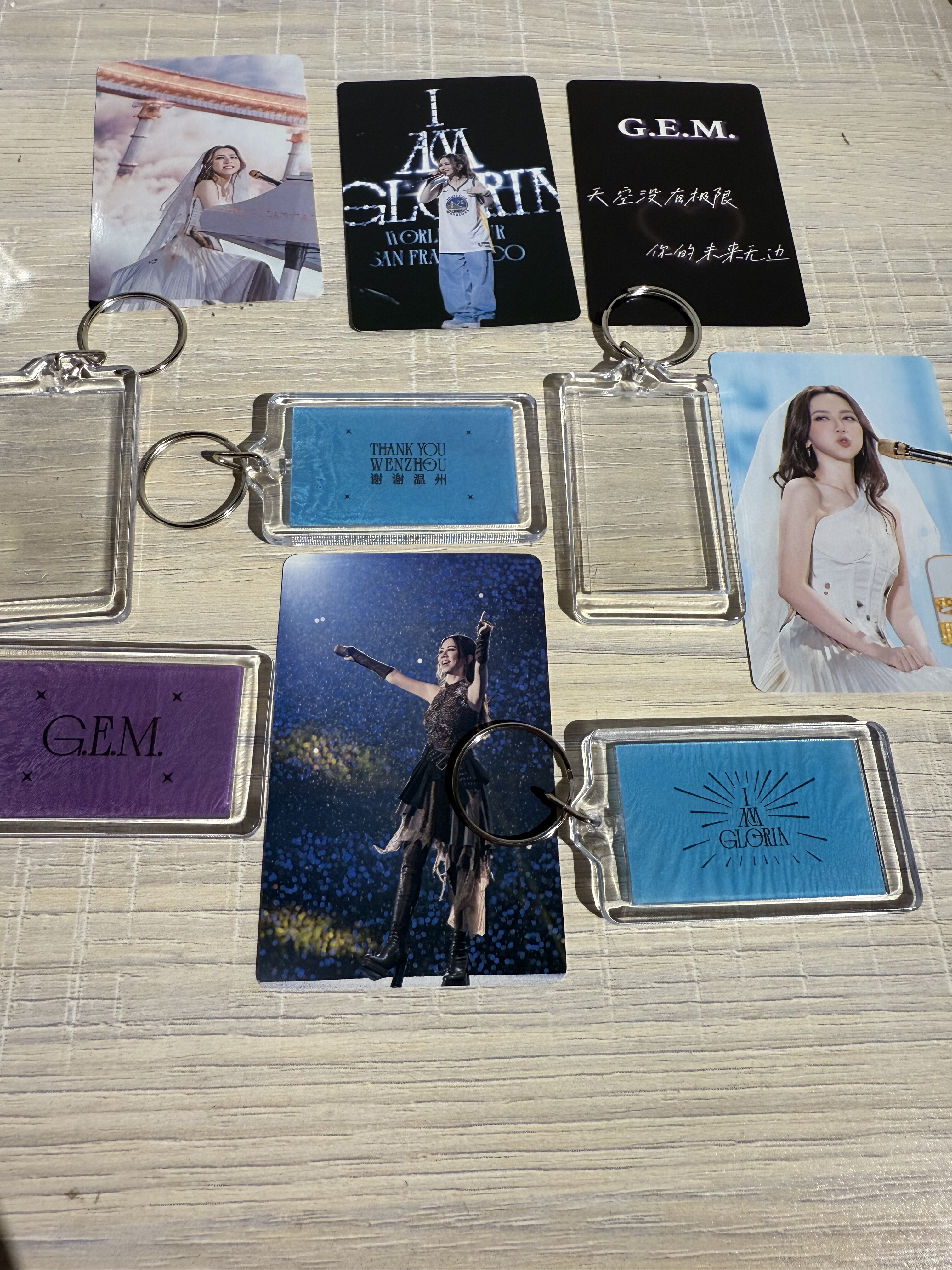 邓紫棋2.0温州襄衡贵阳演唱会现场彩带收纳挂件透明亚克力钥匙扣