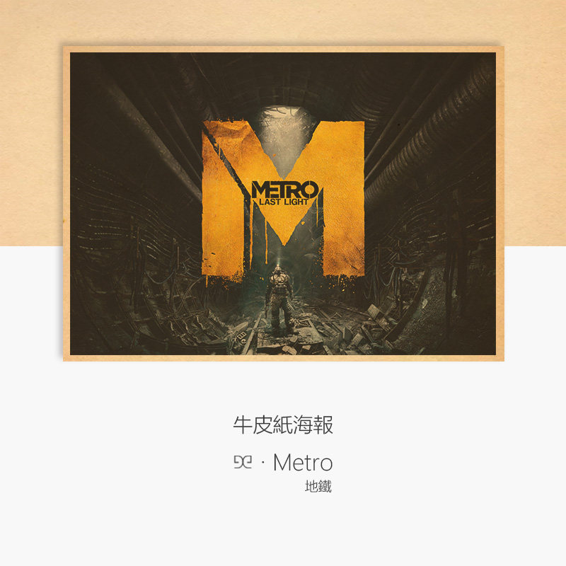 【悟空】地铁离去海报游戏周边复古牛皮纸壁画metro系列
