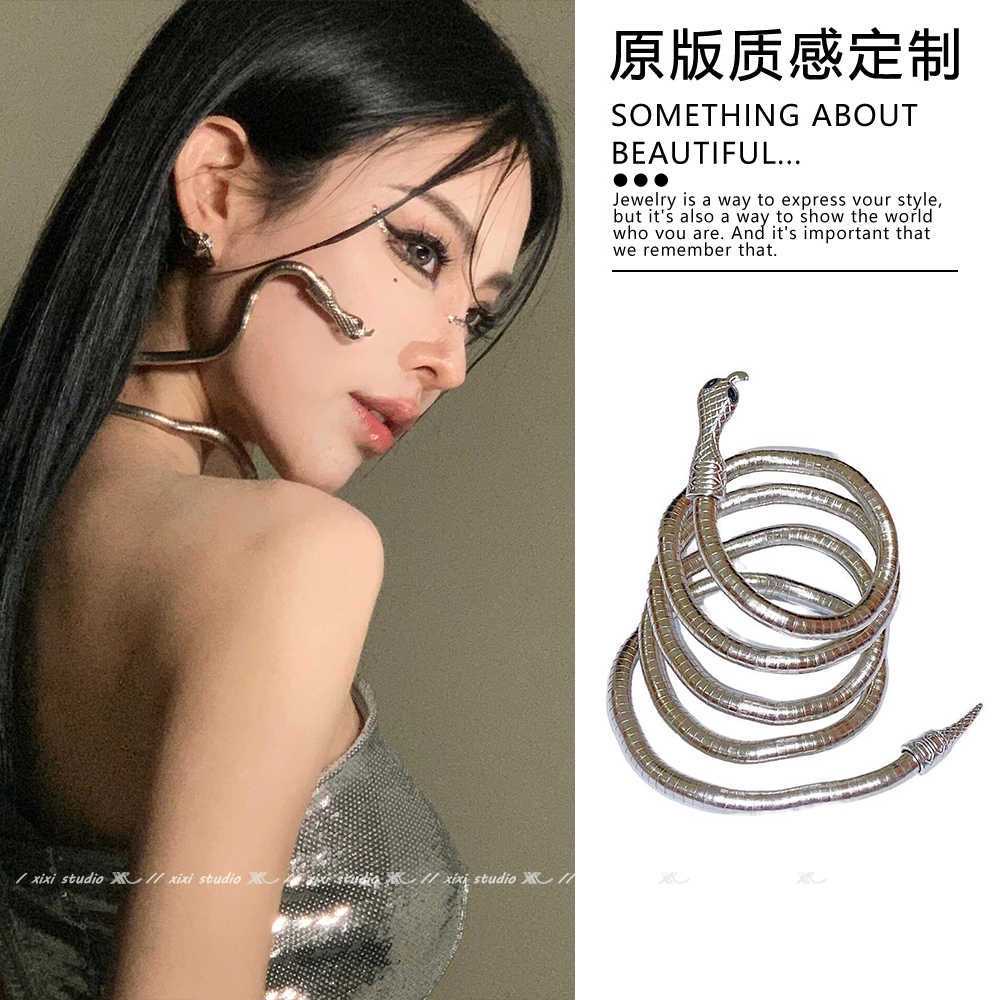 玩物制造 万圣节美杜莎配饰蛇骨性感锁骨链项链冷淡风异形脖颈链