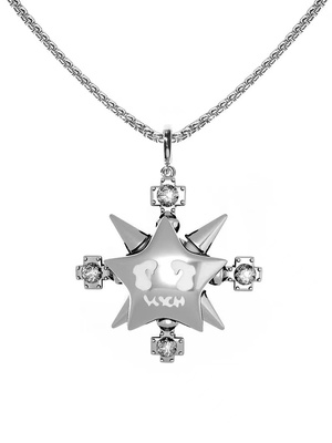 十字罗盘幸运星夜光项链嘻哈款