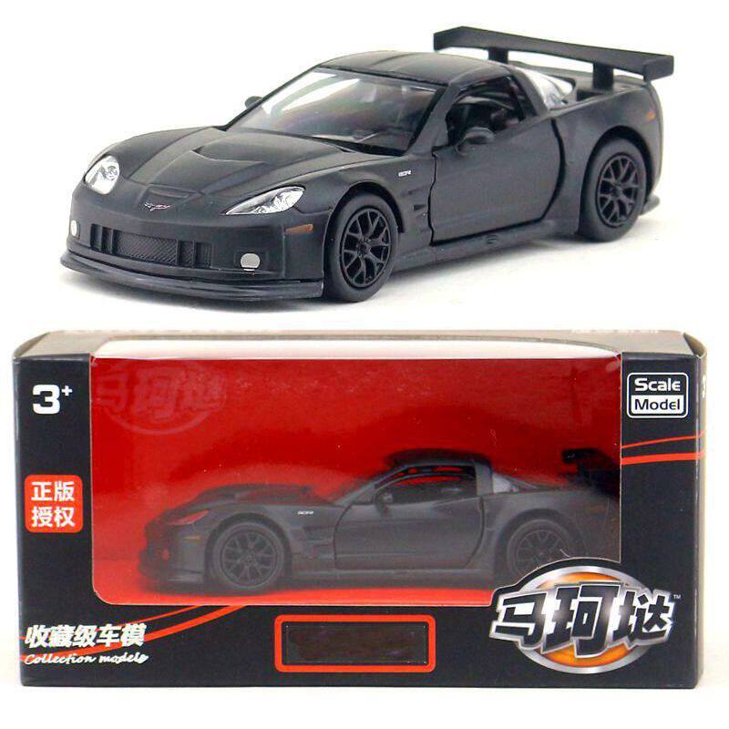 裕丰马珂垯5寸合金汽车跑车雪佛兰克尔维特C6金属玩具模型开窗盒