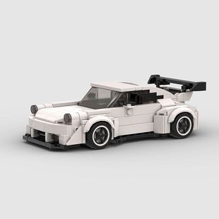 保时捷911GT积木汽车小颗粒赛车跑车辆MOC积木益智玩具模型拼插装