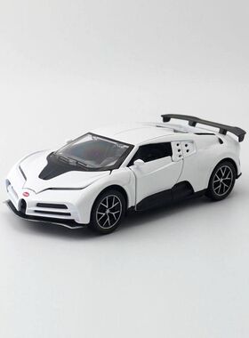 驰美合金模型1:32布加迪Centodieci跑车回力声光开门儿童玩具散装