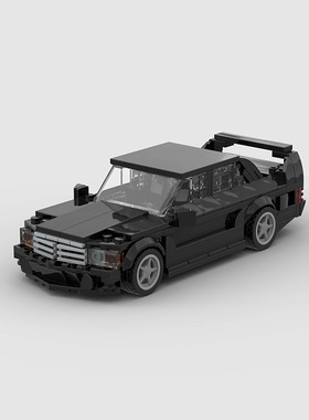 三菱E190 EVO2积木跑车模型汽车moc益智解压玩具男孩speed8格坐人