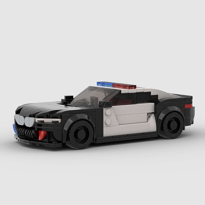 宝马M8警车模型兼容品牌积木MOC