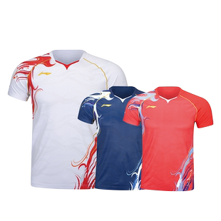 李宁羽毛球服 中青队大赛服 男女训练比赛服速干透气运动短袖正品