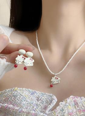斑点狗卡通趣味韩版休闲锁骨链